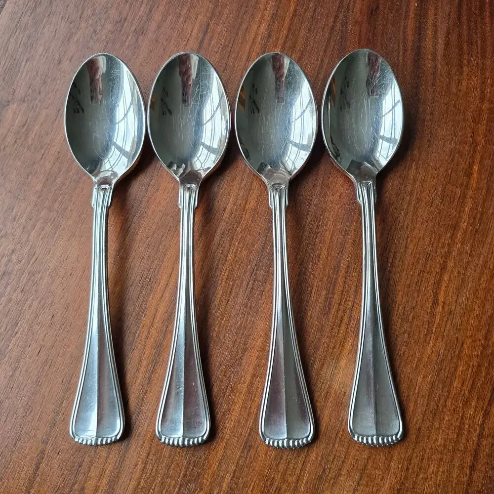 Towle Hamilton Soup Spoons Stainless Steel Germany 18/8 Satin Handle Set of 4